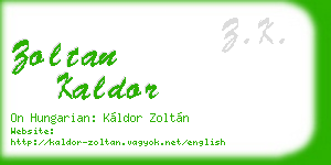 zoltan kaldor business card
